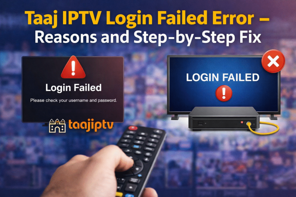 Taaj IPTV Login Failed Error – Reasons and Step‑by‑Step Fix